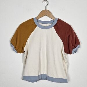 Madewell Antique Cream Puff-Sleeve Sweatshirt Tee Womens Size S